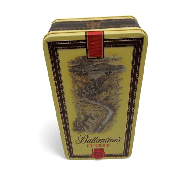Ballantines Scotch Whisky Hinged Tin Box 750ml Storage Container Vintage - Picture 3 of 11